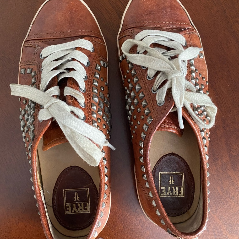 Frye brown leather womens sneakers